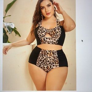 Leopard high waisted bikini-NEW NEVER WORN
